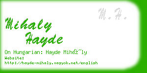mihaly hayde business card